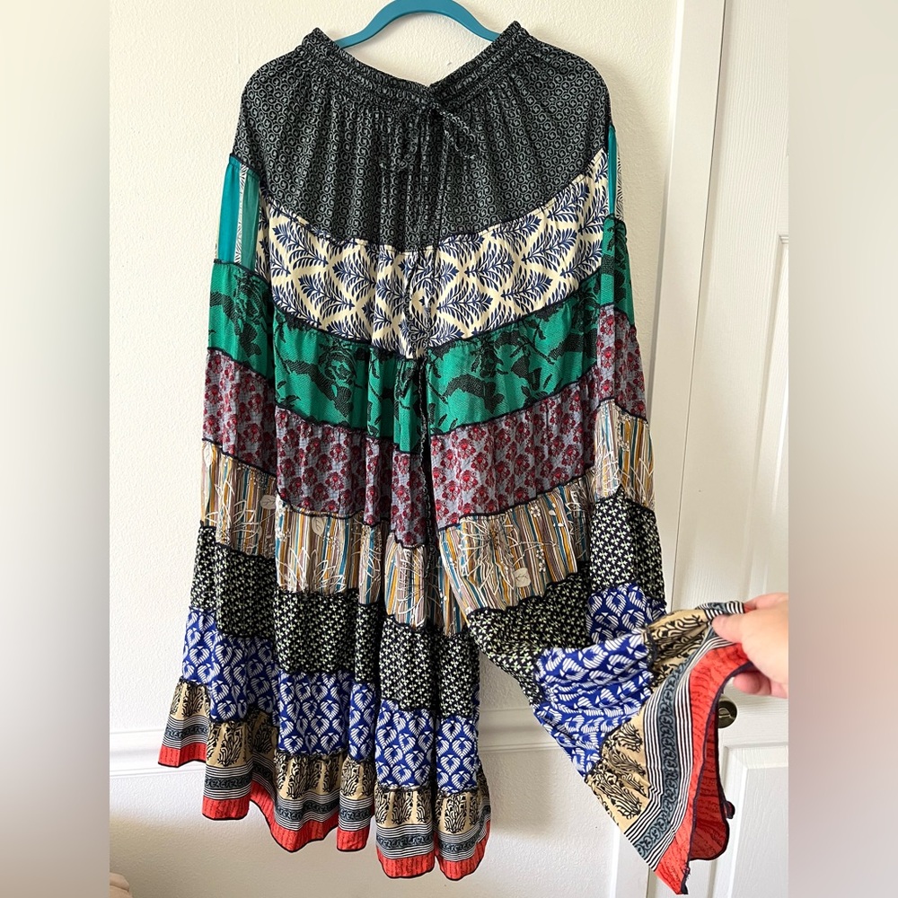 Palazzo Pants by Wylder Trading Co Silk Monsoon Tiered Palazzo Pants New!